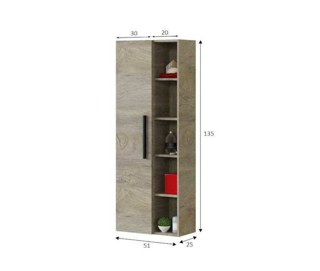 Armario de columna efecto madera 51 Madera Clara