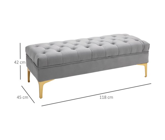 Banco de Cama Poliéster HOMCOM, hogar - muebles de dormitorio Gris