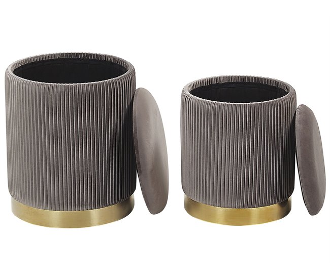 Conjunto de Puf MIRAMAR Beliani Gris