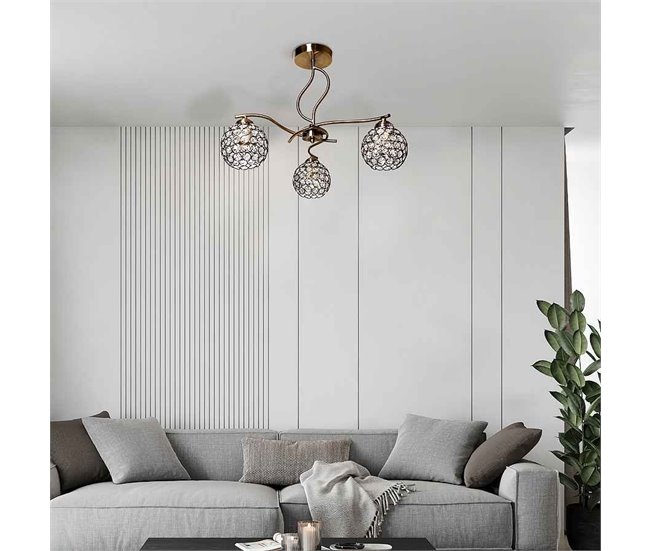 Aplique De Pared Metal Serie Balbina Dorado