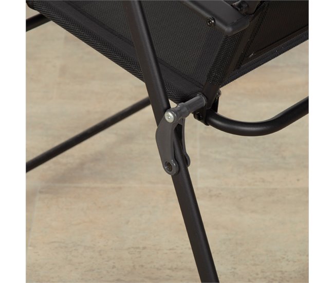 Aktive Pack 2 sillas plegables de jardín slim con reposabrazos Negro