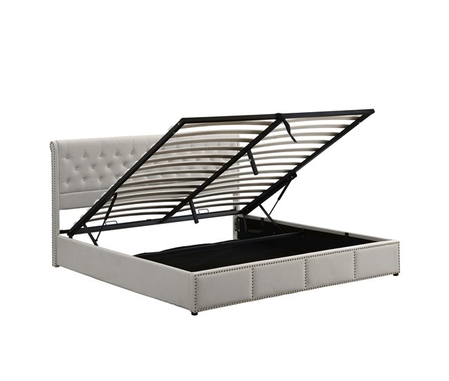 Cama con almacenamiento 200x160 Gris Claro