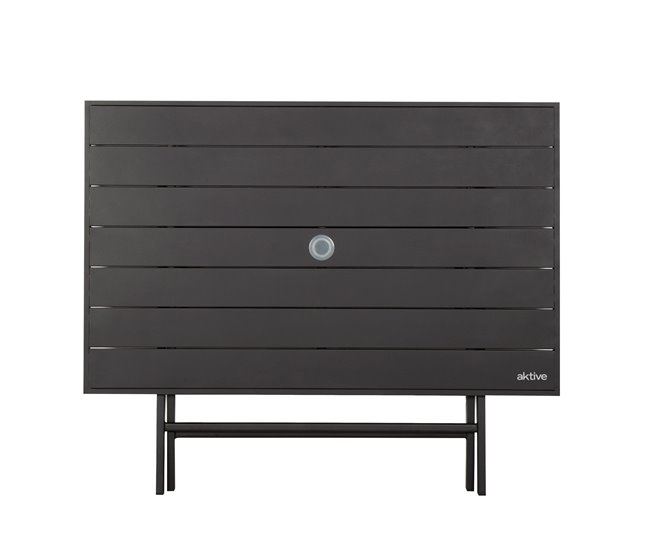 Aktive Mesa plegable de jardín de acero 4 personas Negro