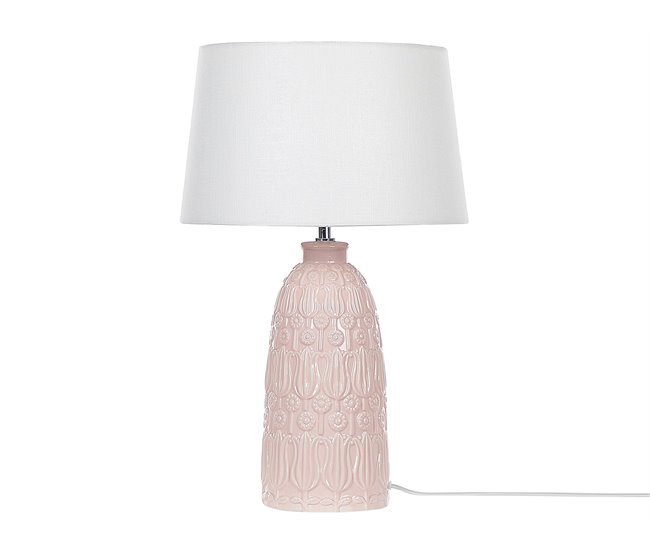 Beliani Lámpara de mesa ZARIMA Rosa
