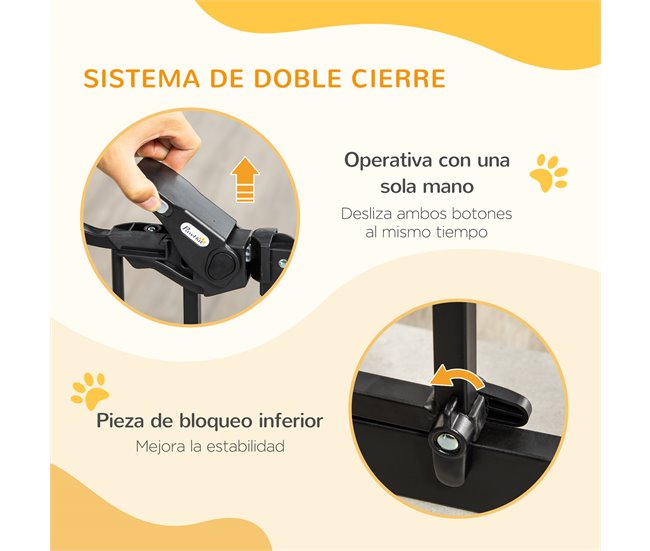Barrera de Seguridad de Perros Acero y Plástico PawHut Negro