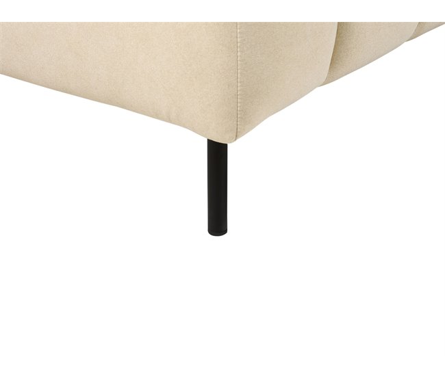 Beliani Chaise longue derecho Terciopelo LANNILS Beige