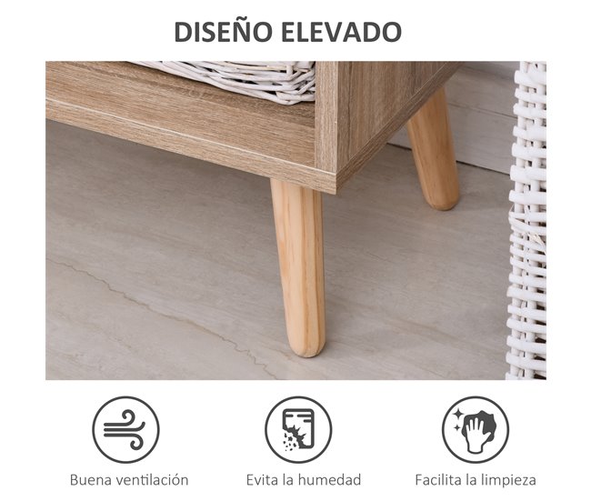 Aparador Alto Melamina de Madera HOMCOM 60 Blanco