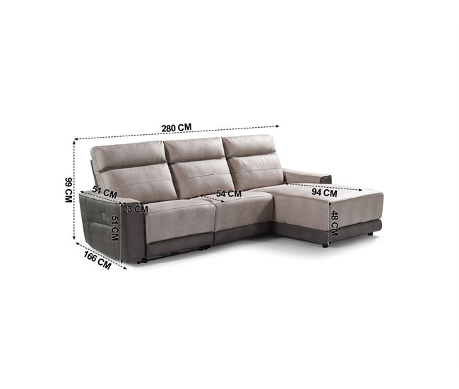 Chaise longue relax eléctrico MOON Gris