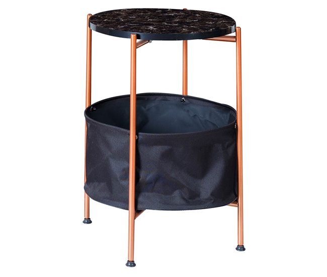 Mesa auxiliar Suonenjoki metal/aglomerado 47x47 Negro