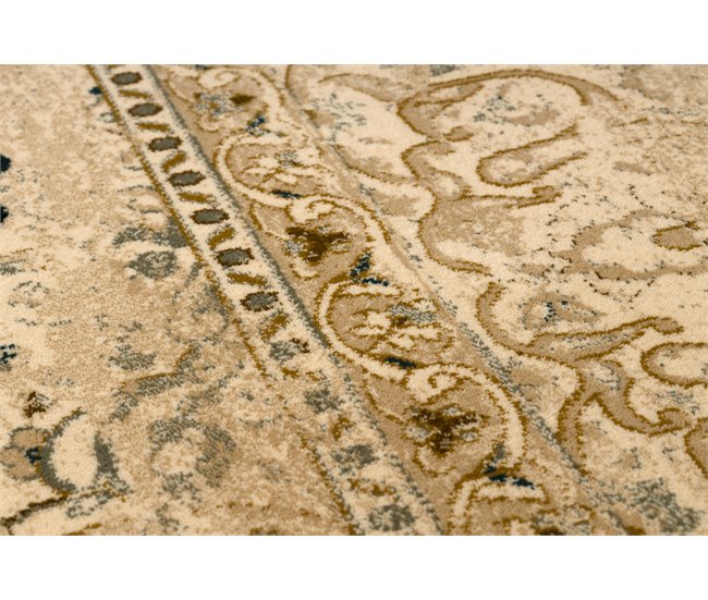 Alfombra de lana SUPERIOR Piemonte Rosetón 200x300 Beige