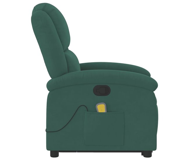 Sillón Reclinable De Masaje Elevable Verde Oscuro
