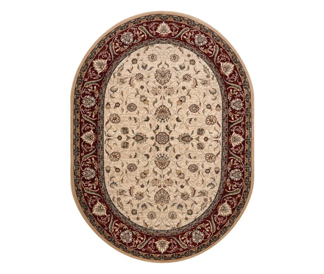 Alfombra de lana OMEGA oval ARIES flores 200x300 Marron