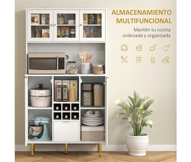Alacena de Cocina MDF HOMCOM, hogar - cocina Blanco