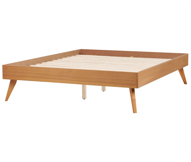 Beliani Cama sin cabecero MDF BERRIC 148x202 Blanco