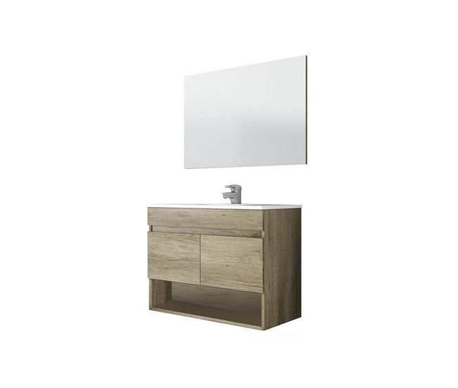 Bajo el armario efecto madera Beige