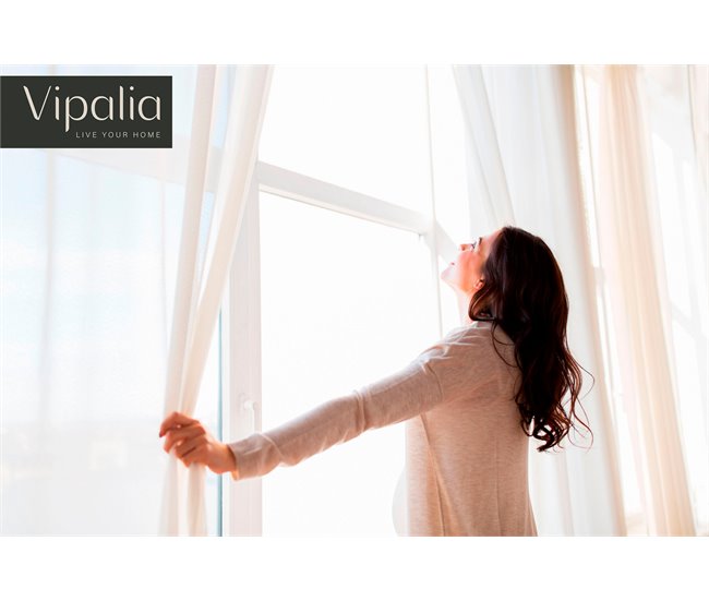 Vipalia Cortina Oscurante Lisa con Ojales Confeccionada. Modelo Rustica 