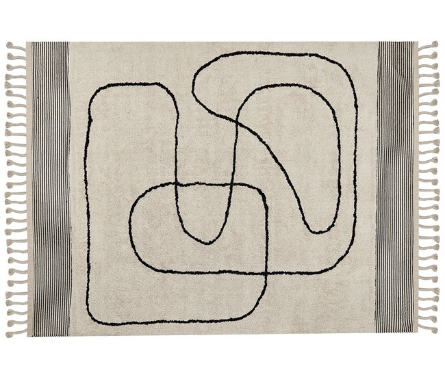 Beliani De pelo corto DOKUZ 160x230 Beige