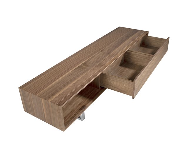 ANGEL CERDA Mueble TV nogal patas acero Nogal