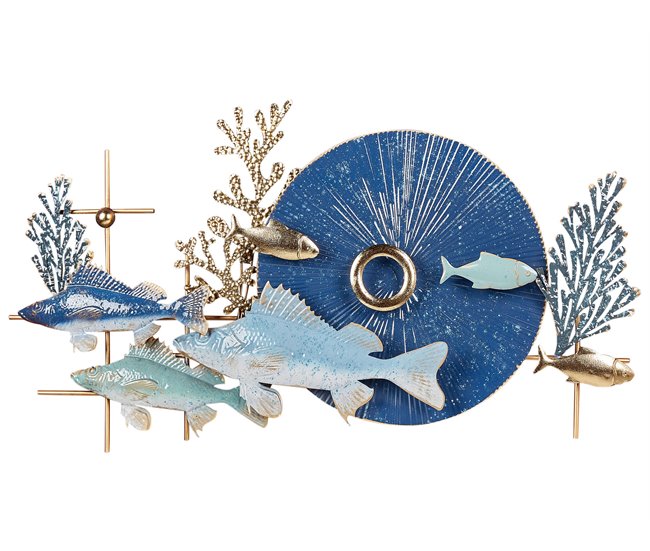 Beliani Decoración de pared BARIUM Azul