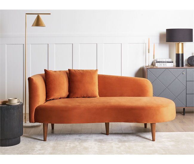 Beliani Chaise longue izquierdo Terciopelo CHAUMONT Azul Marino