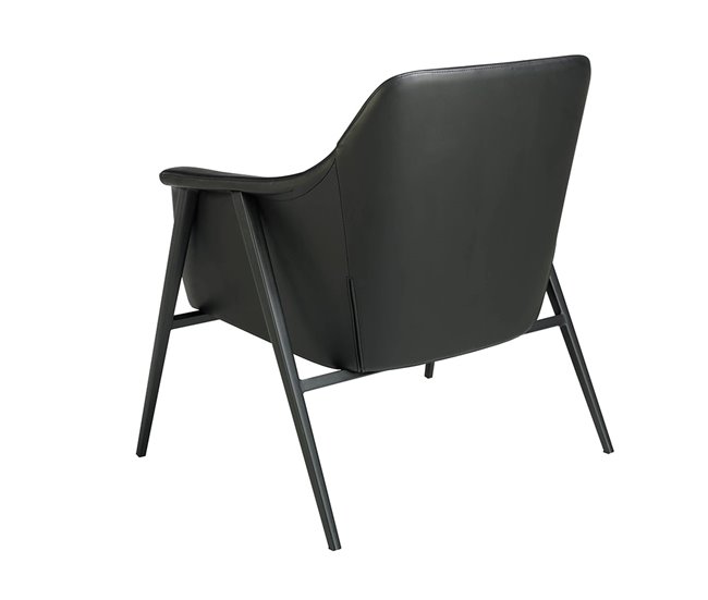 ANGEL CERDA Sillón tela gris y polipiel negro Gris