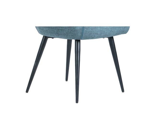 Silla de comedor RIZOS tapizada en tela Azul