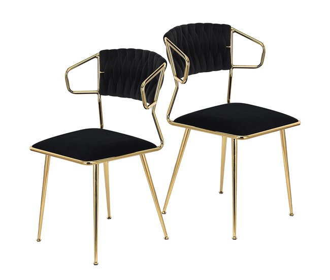 2 piezas, silla de comedor, silla alta Negro