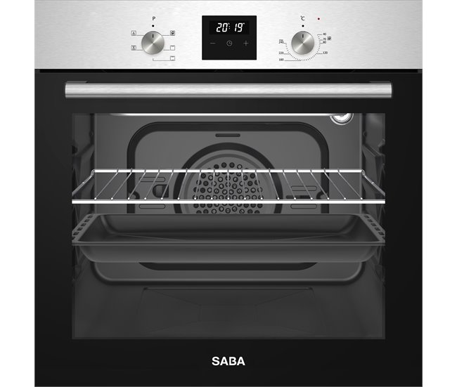 Horno elétrico SABA SB-BIDO-2023 multifunción 62 litros A Negro/ Inox