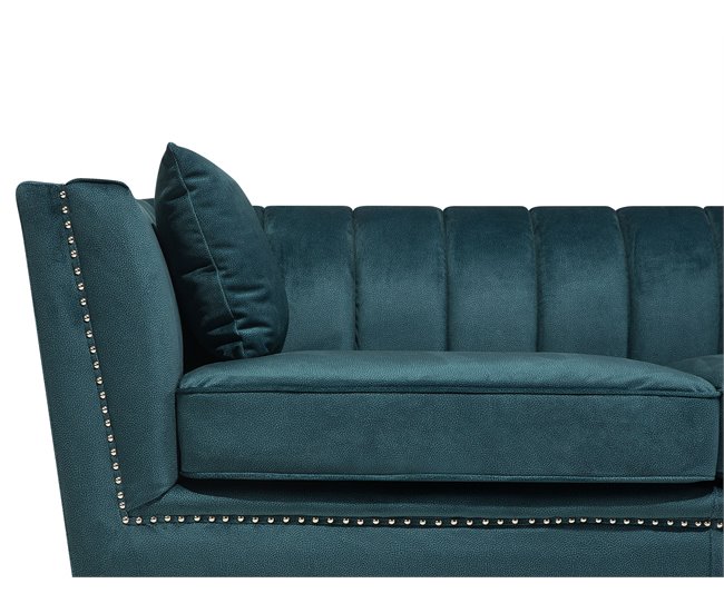 Beliani Sofá de 3 plazas Terciopelo GAULA Azul/ Verde