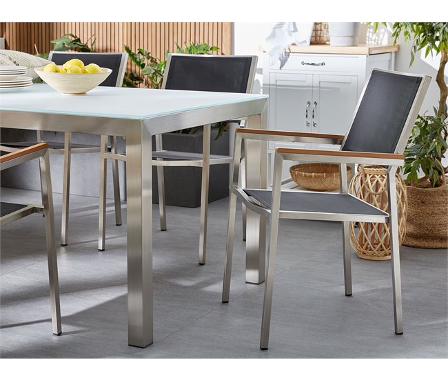 Beliani Conjunto de comedor GROSSETO Grafito