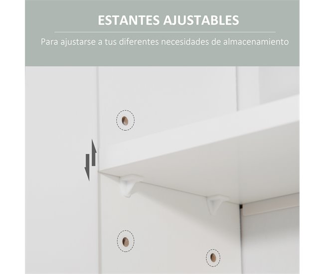 Armario con Espejo MDF, Vidrio kleankin, hogar - baño 54 Blanco