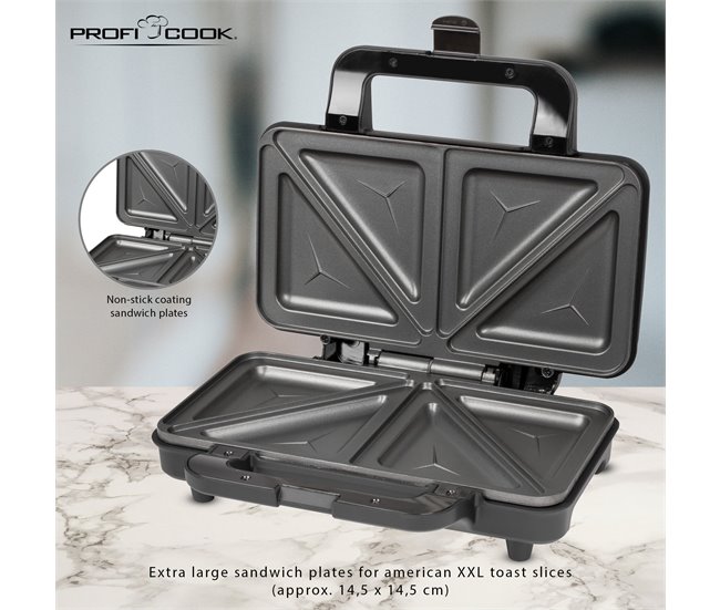 Sandwichera Proficook ST 1092 Plateado