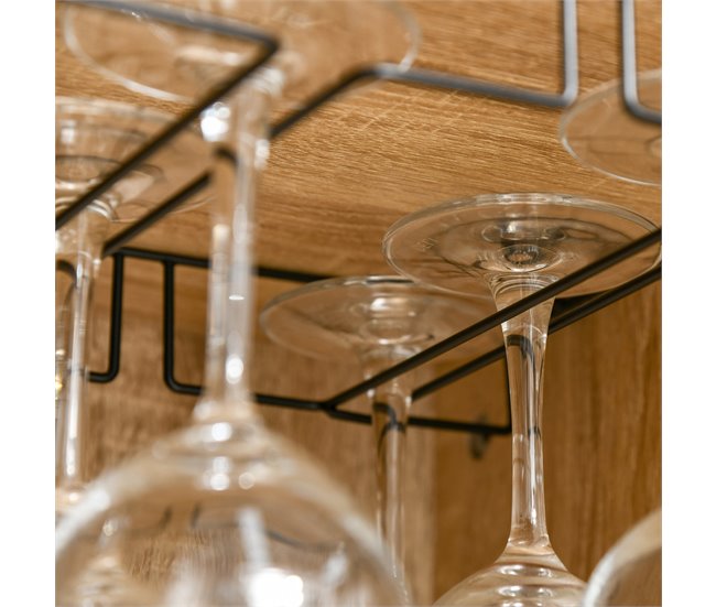 Aparador de Cocina Melamina de Madera y Metal HOMCOM 76 Marron