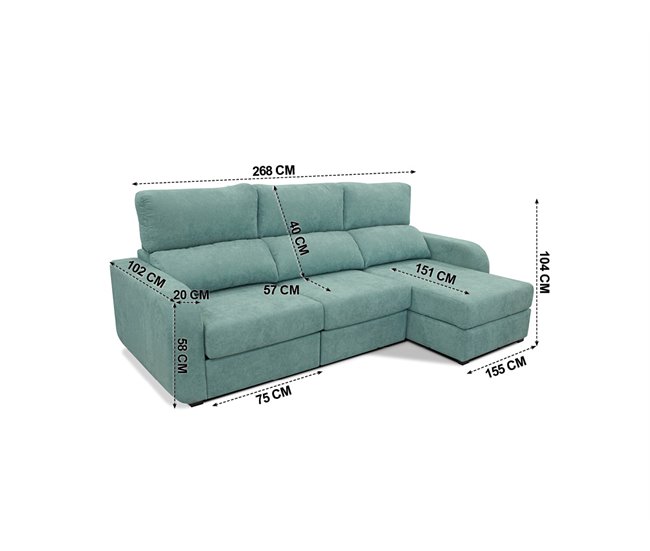 Chaise longue convertible en cama tela APRIL Verde