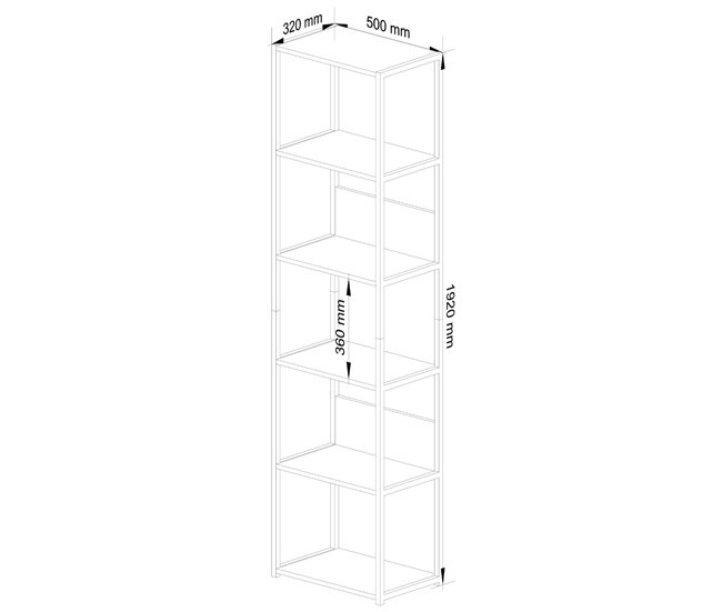 Estantería loft AKORD metálica 6 estantes 50 Blanco