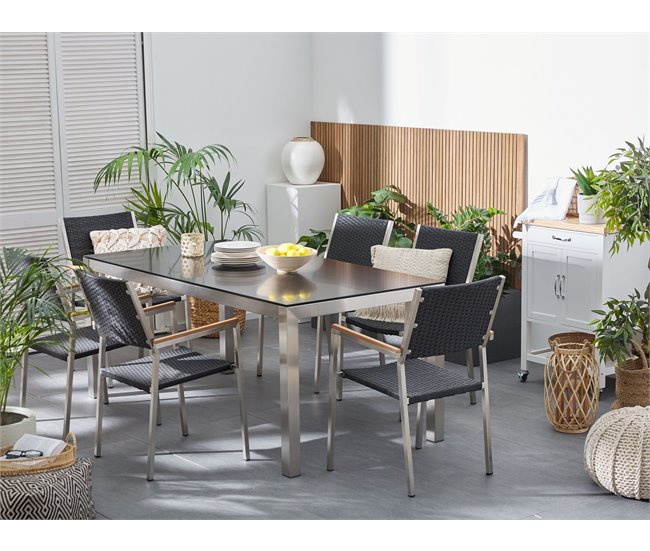 Beliani Conjunto de comedor GROSSETO Gris