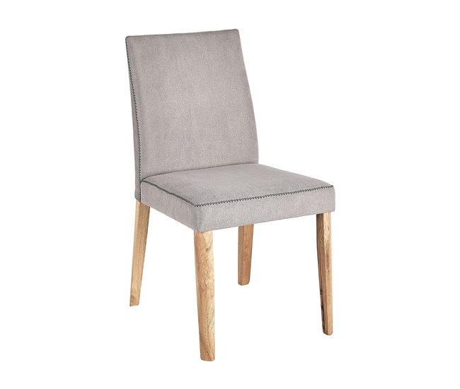 Beliani Silla de comedor PHOLA Gris Claro
