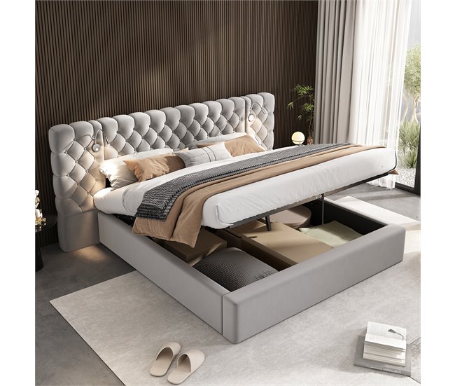 Camas de matrimonio 245x200 Gris