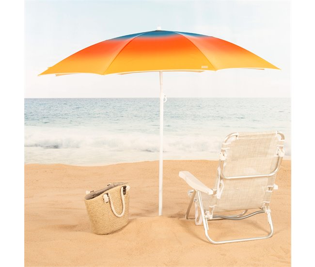 Aktive Sombrilla de playa 8 varillas inclinable 180x180 Multicolor