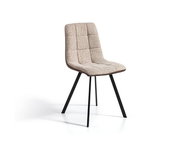 Set 4 sillas de comedor ecopiel tela WAYNE Beige