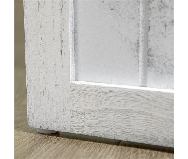 Biombo Separador Madera de Paulownia, MDF HOMCOM Blanco