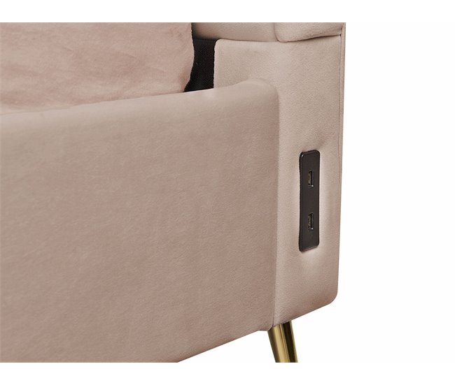 Beliani Cama con somier Terciopelo MIRIBEL 207x218 Beige