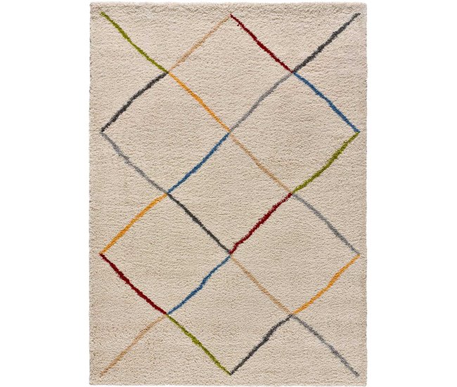 Alfombra de estilo étnico KASBAH - ATTICGO 133x190 Blanco