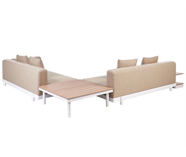 Beliani Conjunto de jardín Poliéster MISSANELLO Beige