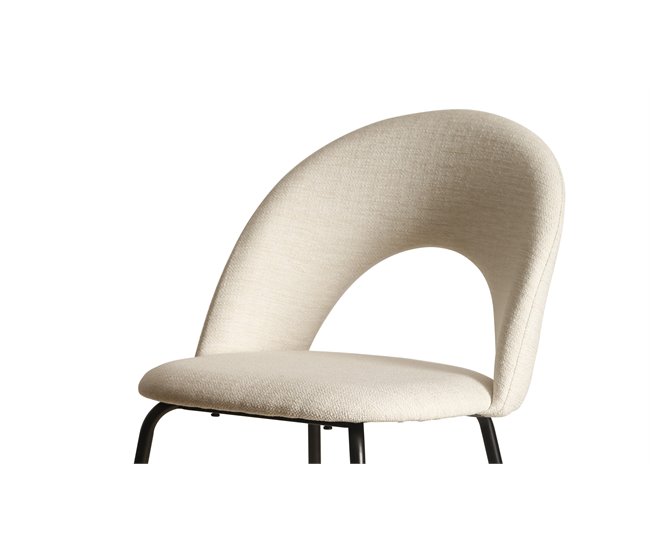 Silla de comedor tapizada en tela RITA Blanco