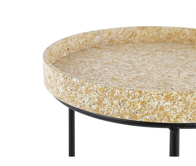 Beliani Conjunto de 3 mesas auxiliares TEXON 36x36 Negro