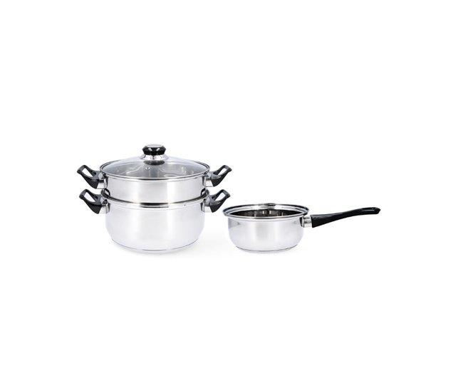 Batería de cocina 3 piezas Hábitat Quid Plateado