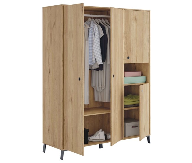 Armario Grande Industrial Clim 4 Puertas Madera Clara