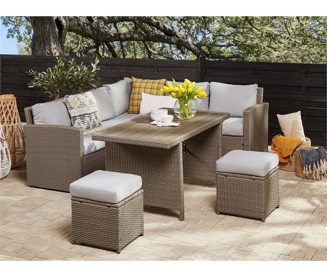 Beliani Conjunto de jardín BARDI Blanco