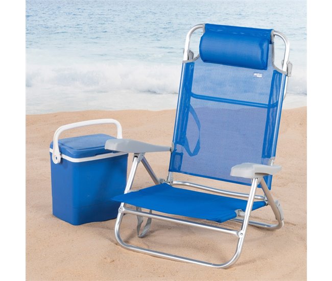 Aktive Pack de 2 sillas de playa plegables y reclinables Azul